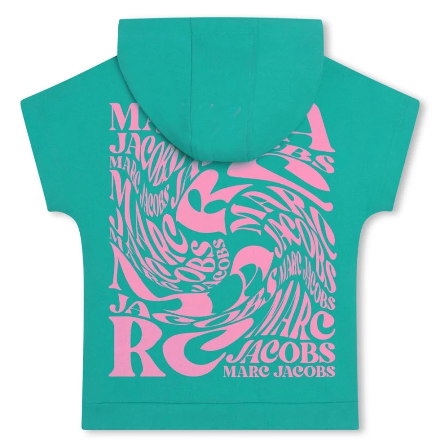 MARC JACOBS Girls Green Short-Sleeved Sweatshirt for Casual Wear