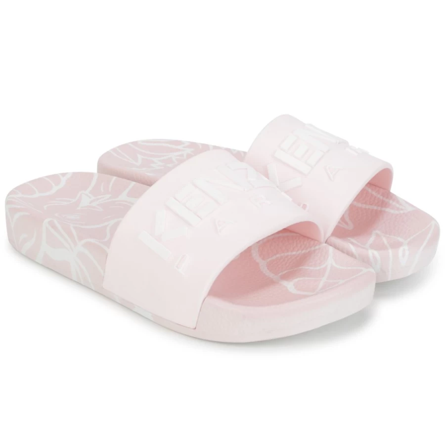 KENZO KIDS Girls' Pink Flip-Flops with Comfortable Rubber Sole