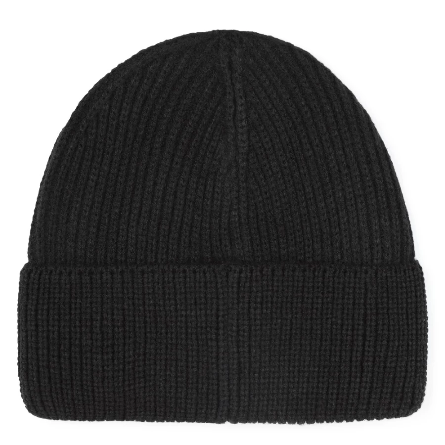 KARL LAGERFELD KIDS Black Knitted Hat for Girls with Embroidered Design