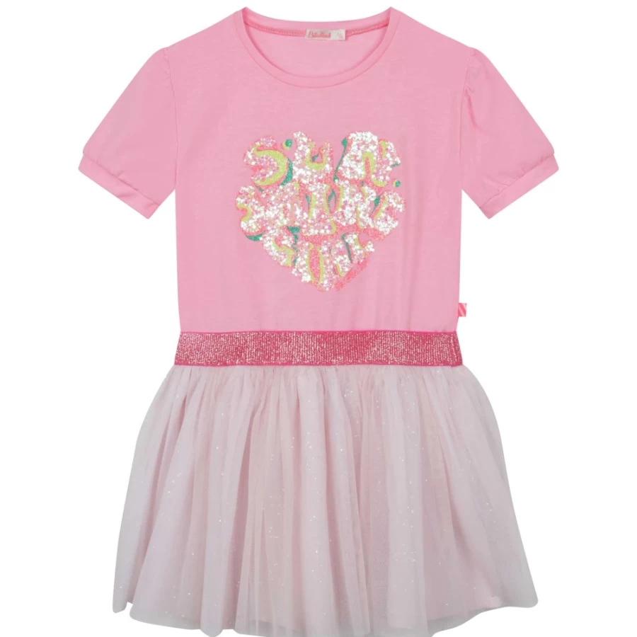 BILLIEBLUSH Pink Sun Design Dress for Girls - Floral Summer Dress