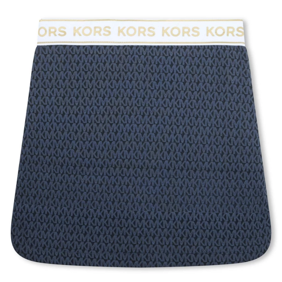 MICHAEL KORS Girls Navy Printed Skirt with Zip Pocket