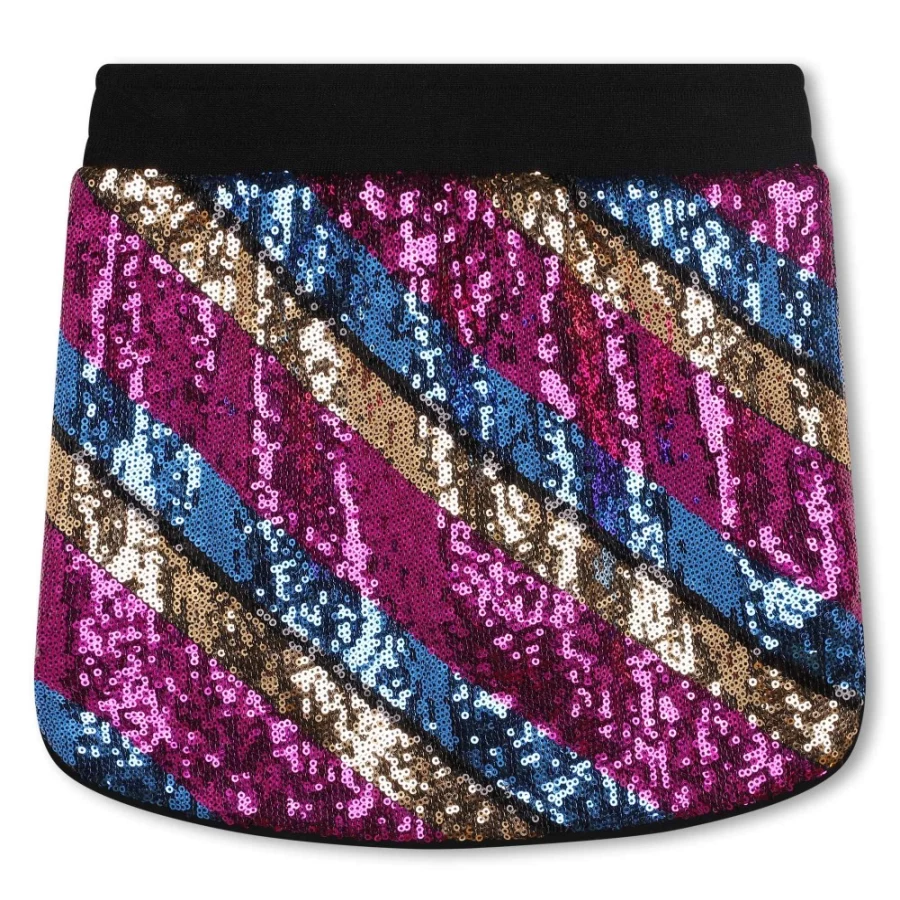 SONIA RYKIEL Girls Multicoloured Sequined Party Skirt for Festive Occasions