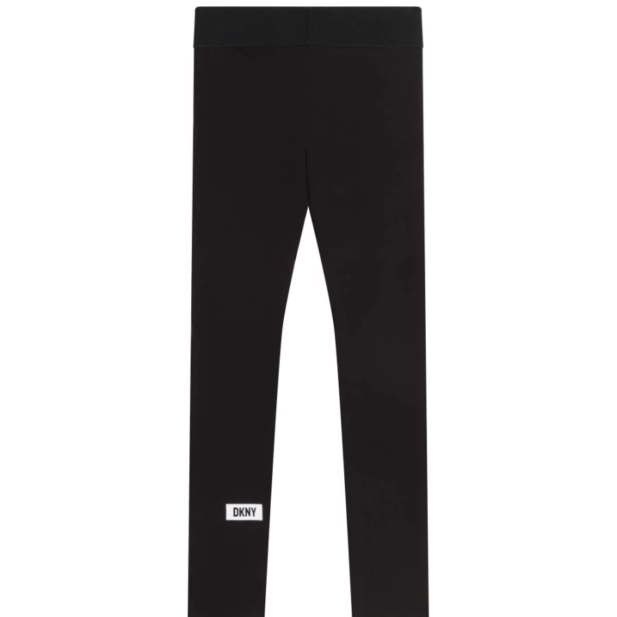 DKNY Black Elasticated-Waist Leggings for Girls - Comfortable Stretch Fit