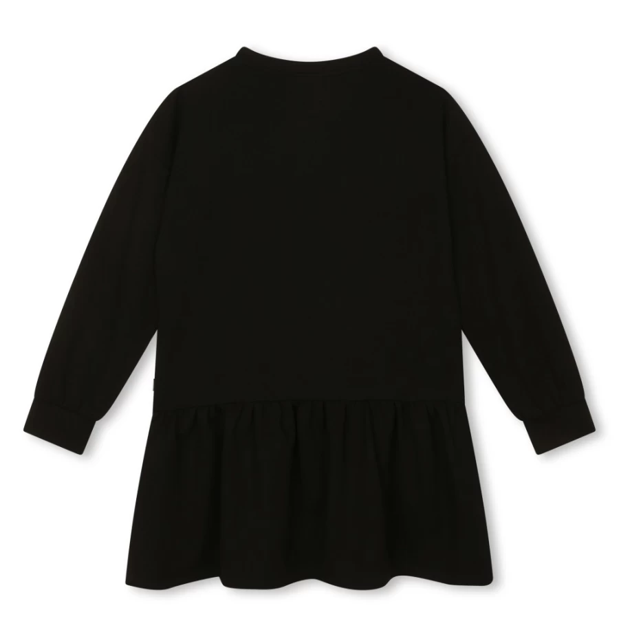BOSS Girls' Black Long-Sleeved Dress for Kids - Elegant & Stylish