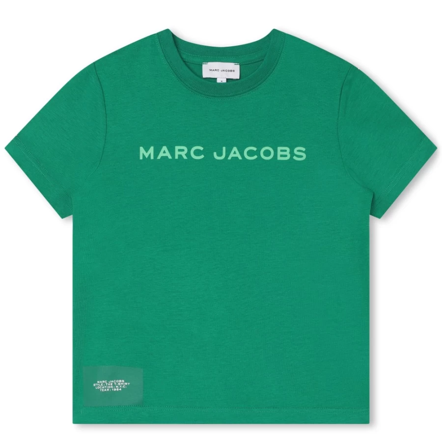 MARC JACOBS Girls Green Peach-Skin Finish T-Shirt | Soft & Stylish Tee