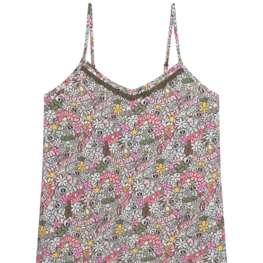ZADIG & VOLTAIRE Girls Raspberry Printed Camisole Top with Adjustable Straps