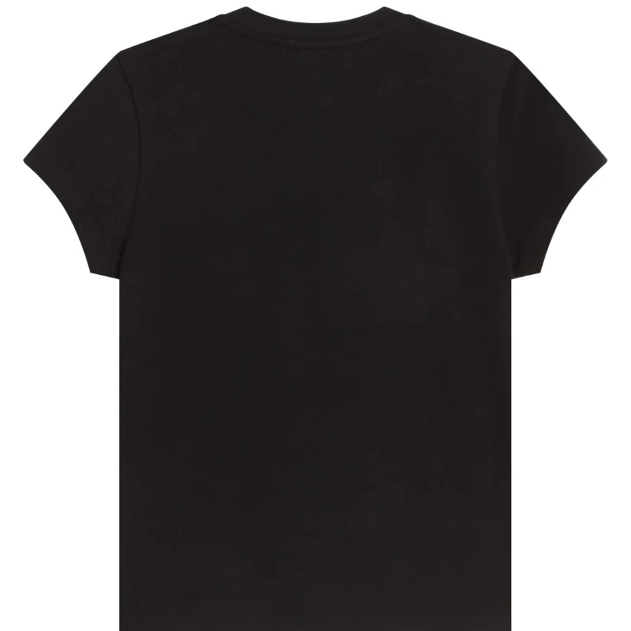DKNY Girls' Black Short-Sleeved Cotton T-Shirt for Casual Wear