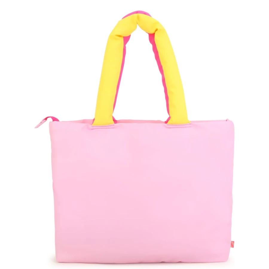 BILLIEBLUSH Pink Padded Rainbow Tote Bag for Girls - Stylish & Soft Carryall