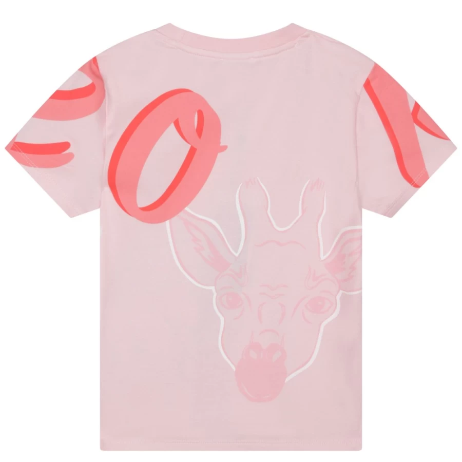KENZO KIDS Girls Pink Short Sleeve Tee-Shirt - Casual Cotton T-Shirt for Girls