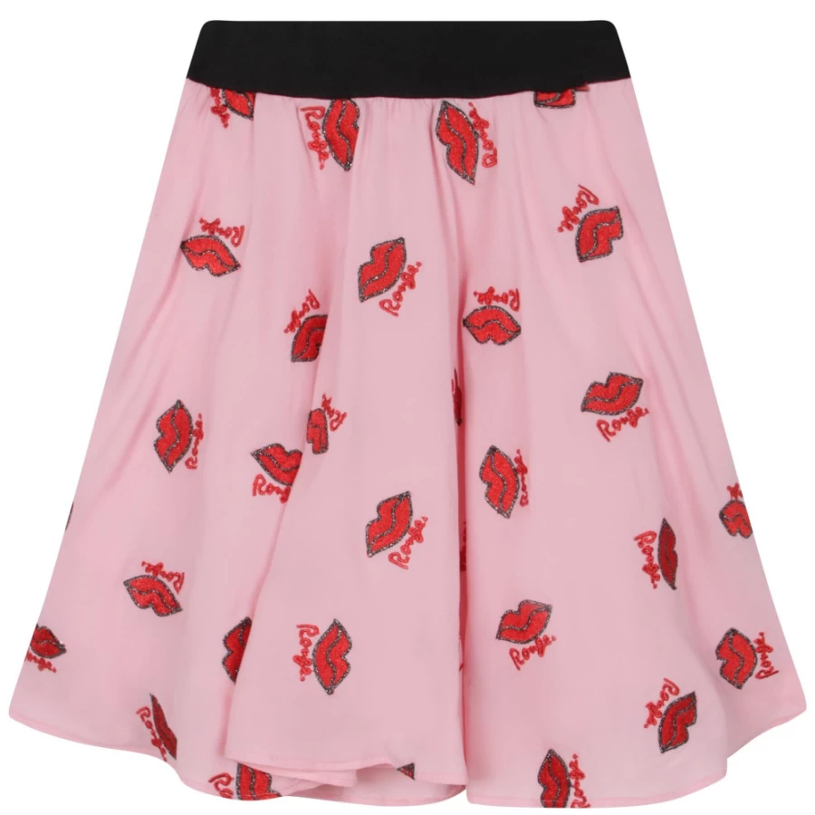 SONIA RYKIEL Girls Pink Washed Pink Crepe Skirt for Kids