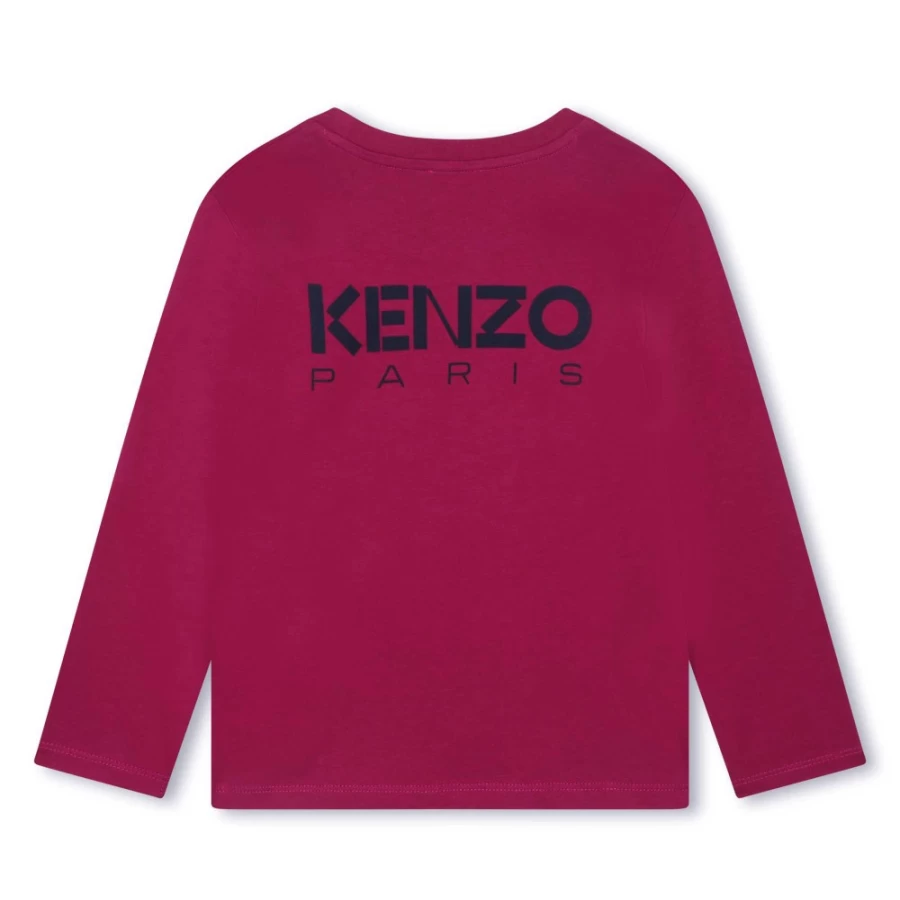 KENZO KIDS Crimson Long-Sleeved T-Shirt for Girls - Stylish Comfort & Fashion