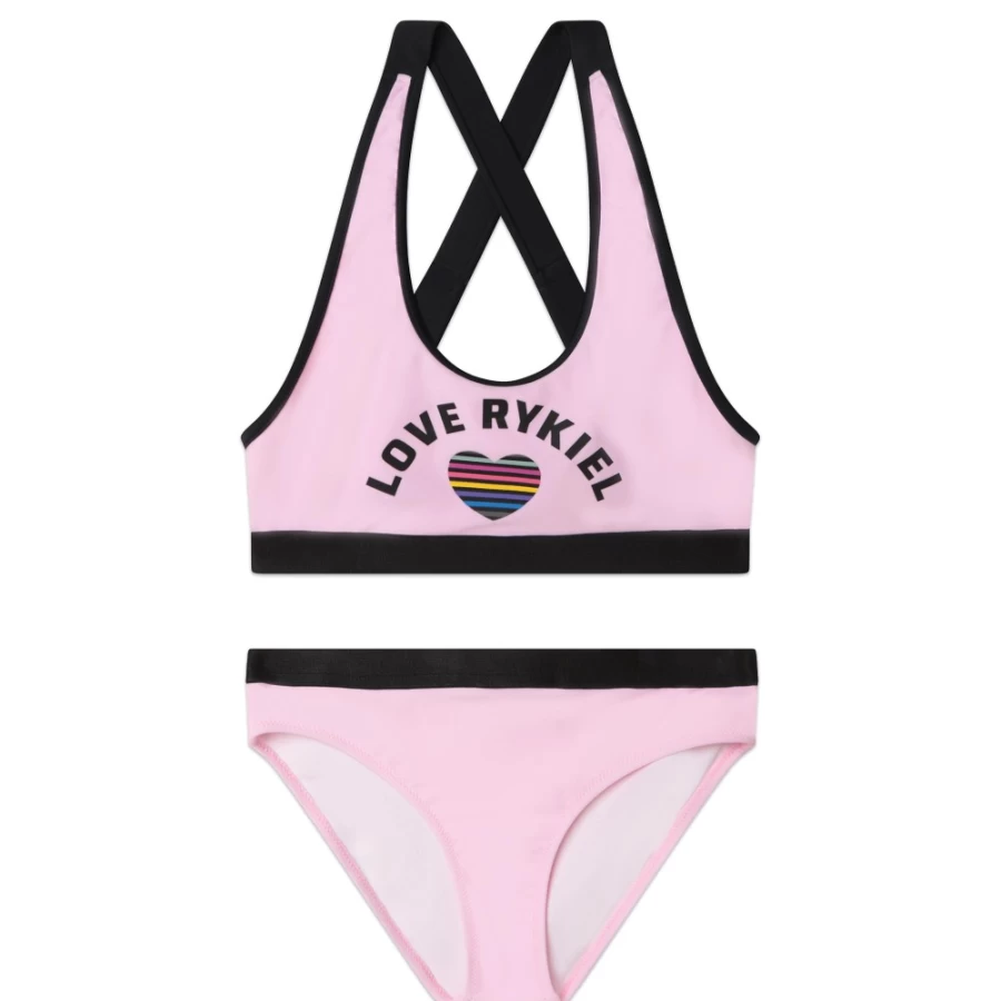 SONIA RYKIEL Girls Pink Washed Pink Two-Piece Swimwear Set