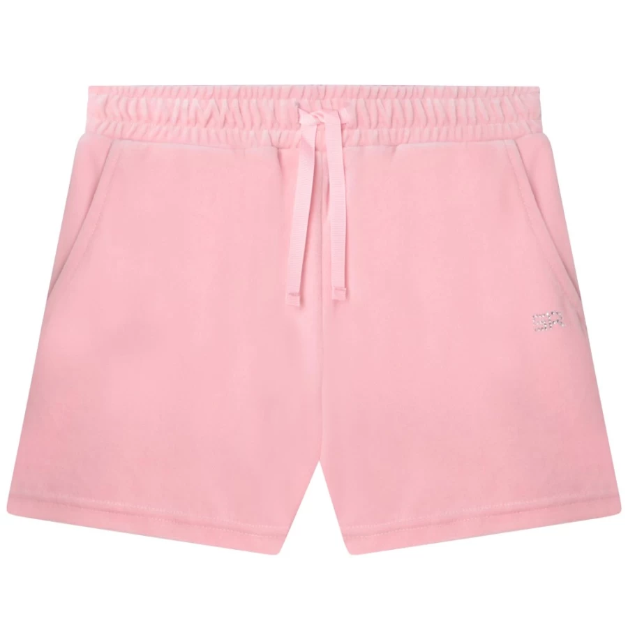 SONIA RYKIEL Girls' Lightweight Velvet Shorts in Pink Washed Pink