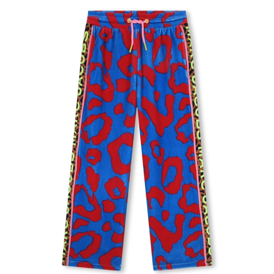MARC JACOBS Girls Fuschia Velvet Jogging Pants for Comfort & Style
