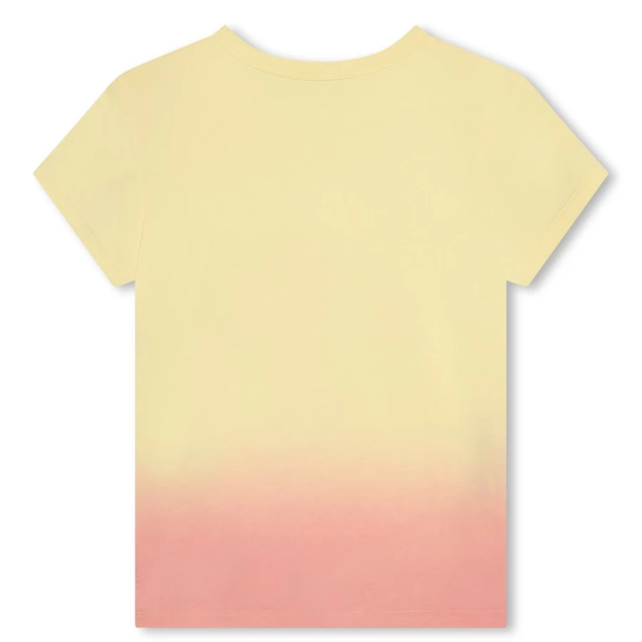 LANVIN Girls' Straw Yellow Cotton Multicoloured T-Shirt