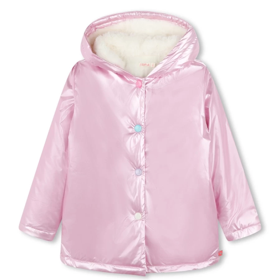 BILLIEBLUSH Pink Hooded Raincoat for Girls - Waterproof Kids Rain Jacket