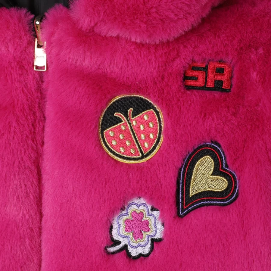 SONIA RYKIEL Reversible Fuschia Pink Hooded Coat for Girls