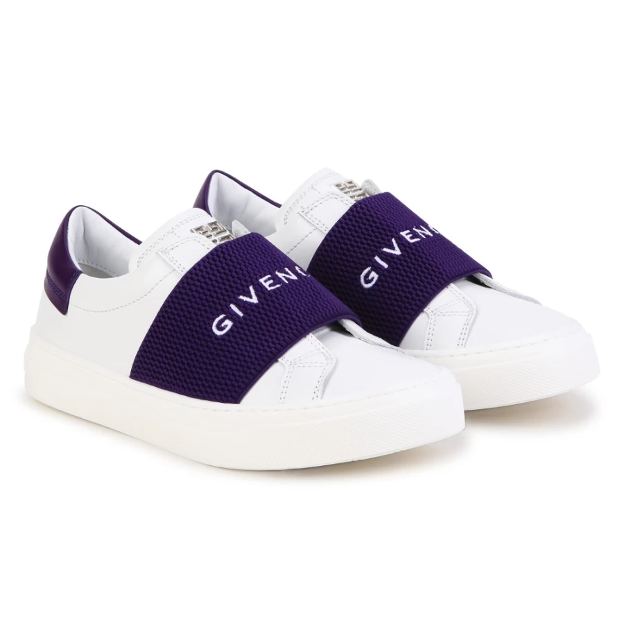 Givenchy Girls' Elasticated Leather Sneakers – Comfortable & Stylish Trainers