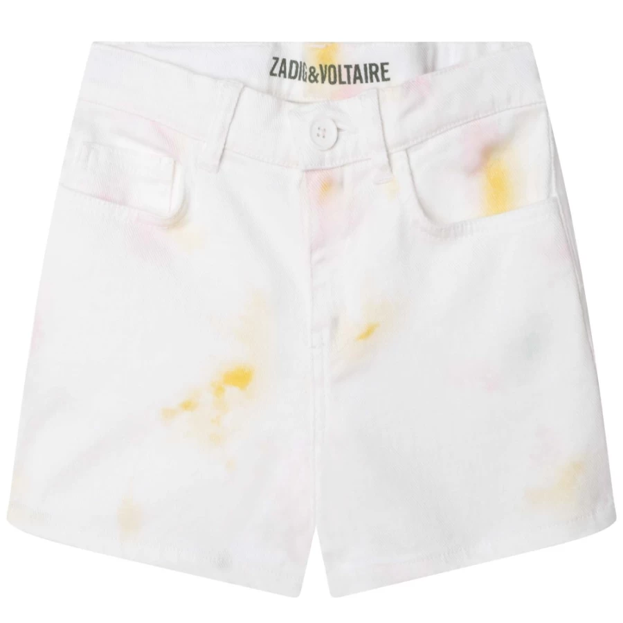 ZADIG & VOLTAIRE Girl's White Two-Tone Cotton Twill Shorts