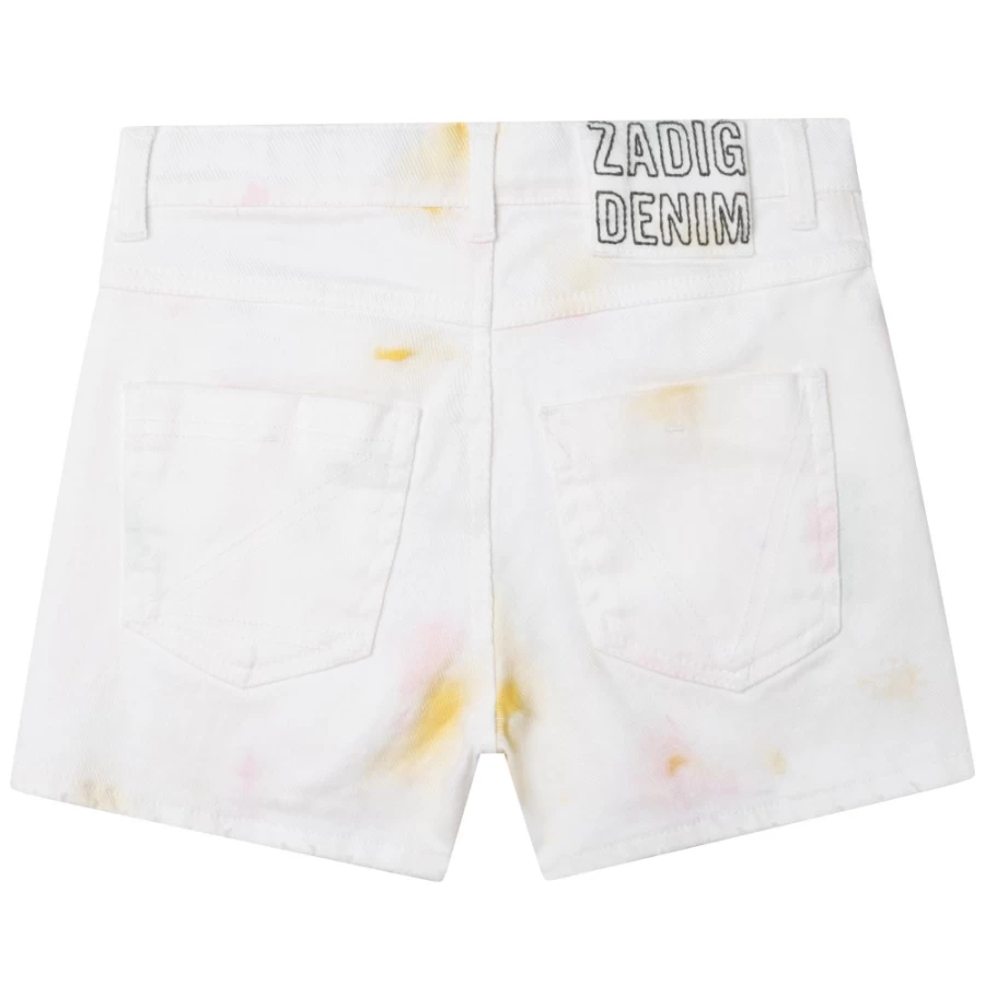 ZADIG & VOLTAIRE Girl's White Two-Tone Cotton Twill Shorts