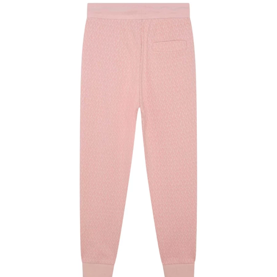 MICHAEL KORS Girls' Salmon Cotton Jogging Pants for Comfort & Style