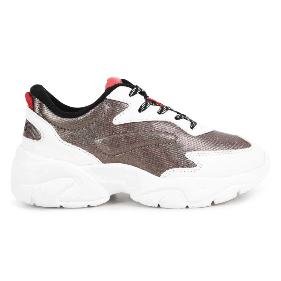 HUGO White Two-Tone Lace Trainers for Girls - Stylish Comfort Shoes