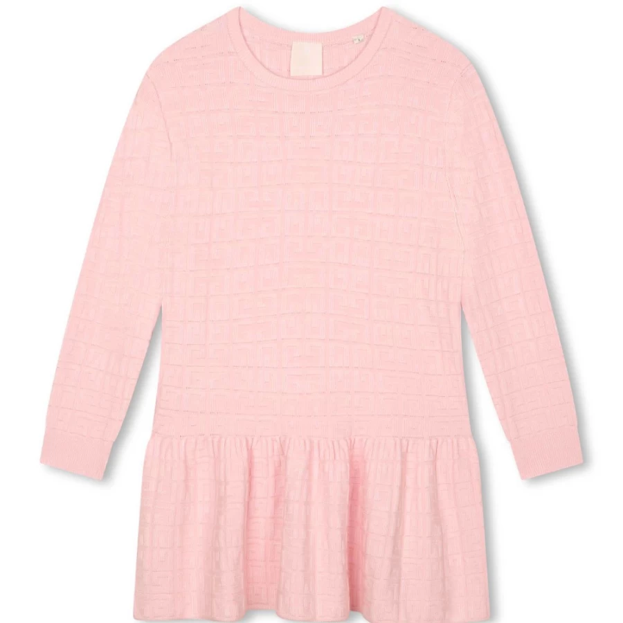 GIVENCHY Knit Frill Dress for Girls in Marshmallow (44Z) - Elegant & Stylish