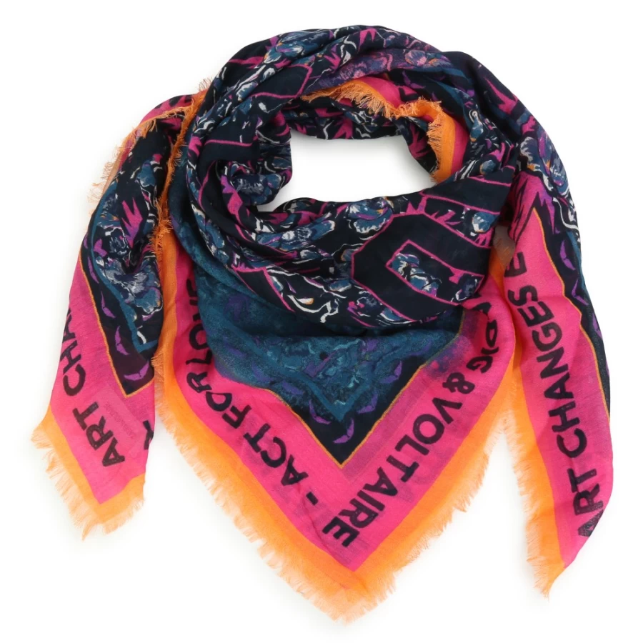 ZADIG & VOLTAIRE Pink Blush Logo Print Scarf for Girls