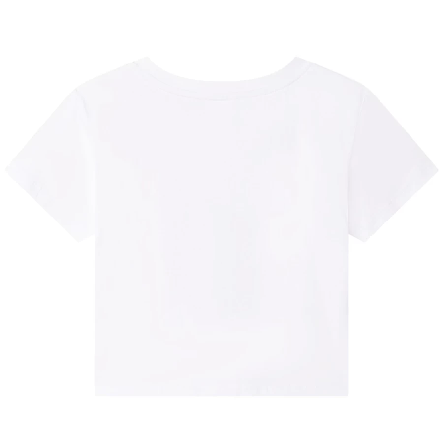MICHAEL KORS Girls' White Printed Knotted T-Shirt | Stylish Casual Top