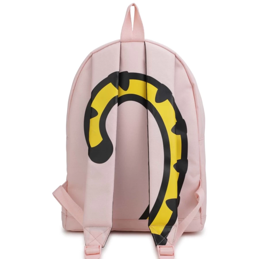 KENZO KIDS Pale Pink Printed Embroidered Backpack for Girls - Stylish School Bag