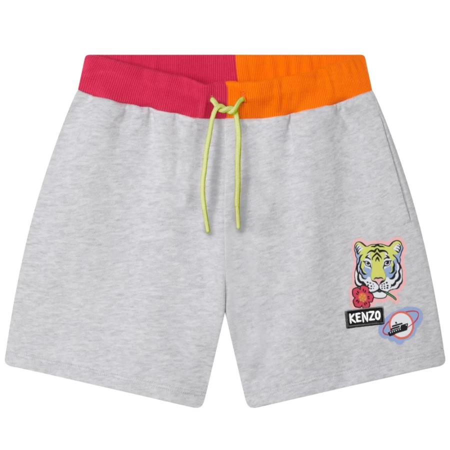KENZO KIDS Girls Light Gray China Shorts | Stylish and Comfortable Shorts for Girls