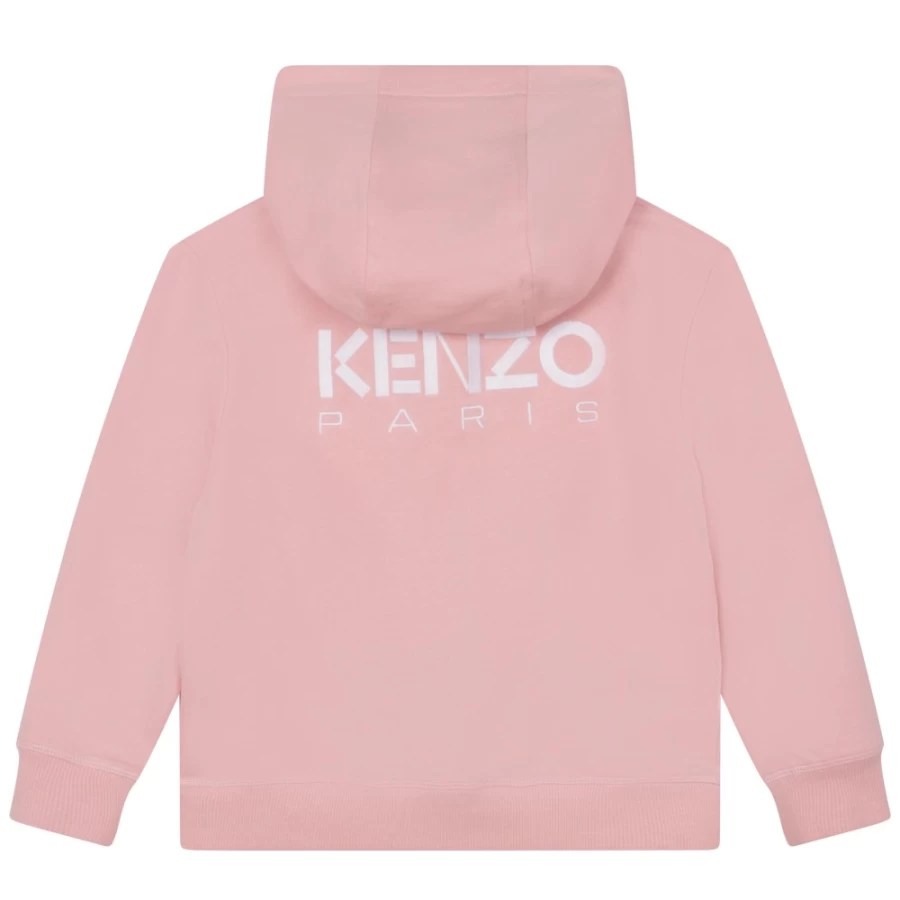 KENZO KIDS Pink Hooded Sweatshirt for Girls - Soft Lined Hoodie