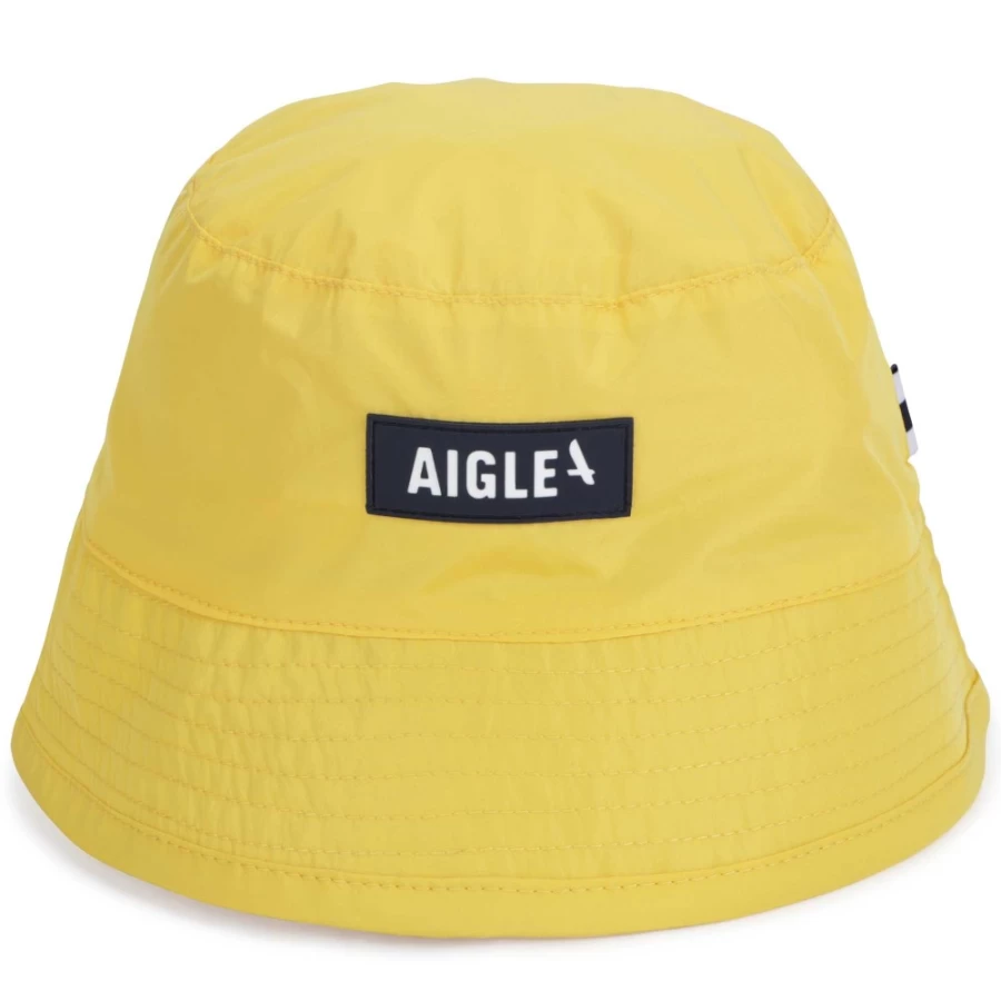 AIGLE Girls' Plain Sun Hat in Gold Yellow - Stylish Label Design for Outdoor Protection