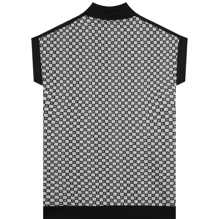 MICHAEL KORS Girls Black & White Checkered Zip-Up Dress