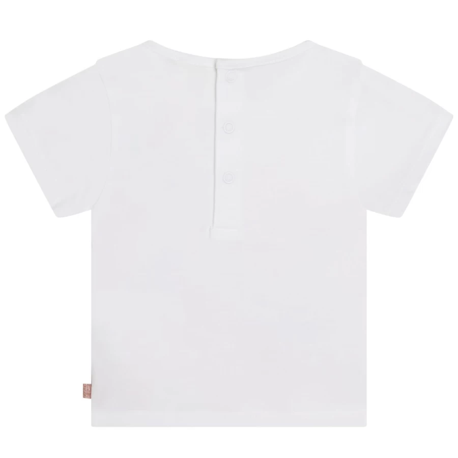 CARREMENT BEAU Girls' White Round-Neck Printed T-Shirt