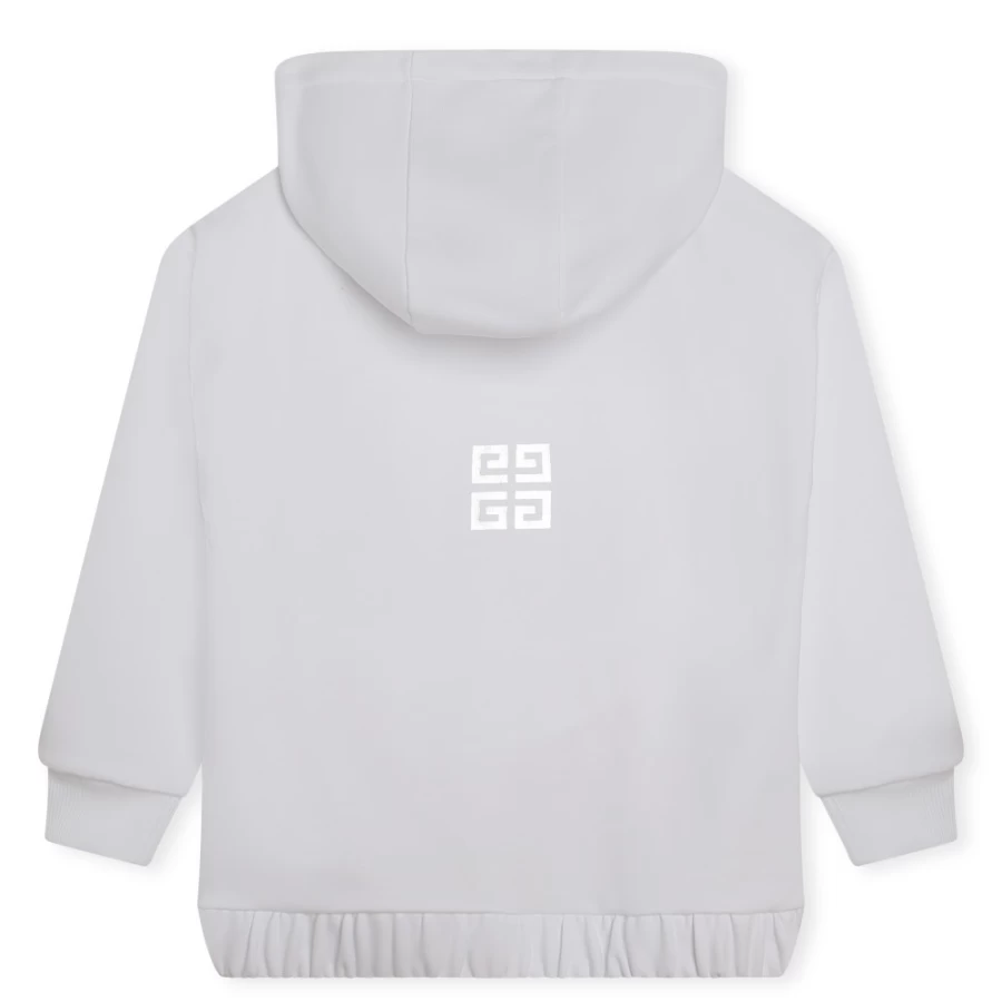 Givenchy White Printed Hoodie for Girls - Stylish Pullover Sweatshirt with Hood