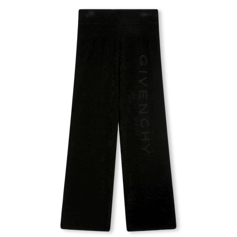 Givenchy Black Wide Leg Knit Trousers for Girls