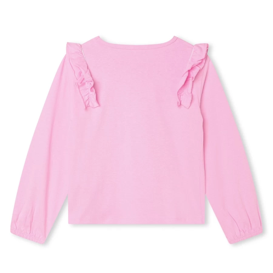 BILLIEBLUSH Pink Long-Sleeved T-Shirt for Girls - Soft Cotton Casual Top