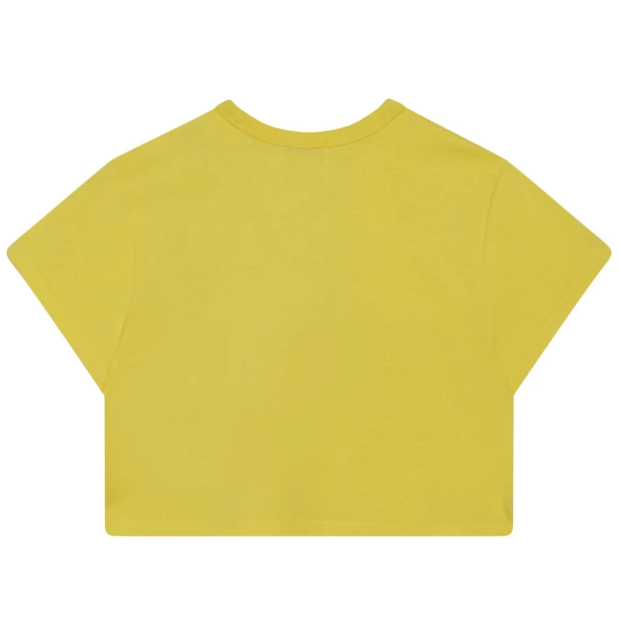 MARC JACOBS Girls Straw Yellow Printed T-Shirt - Fashion Casual Tee for Kids