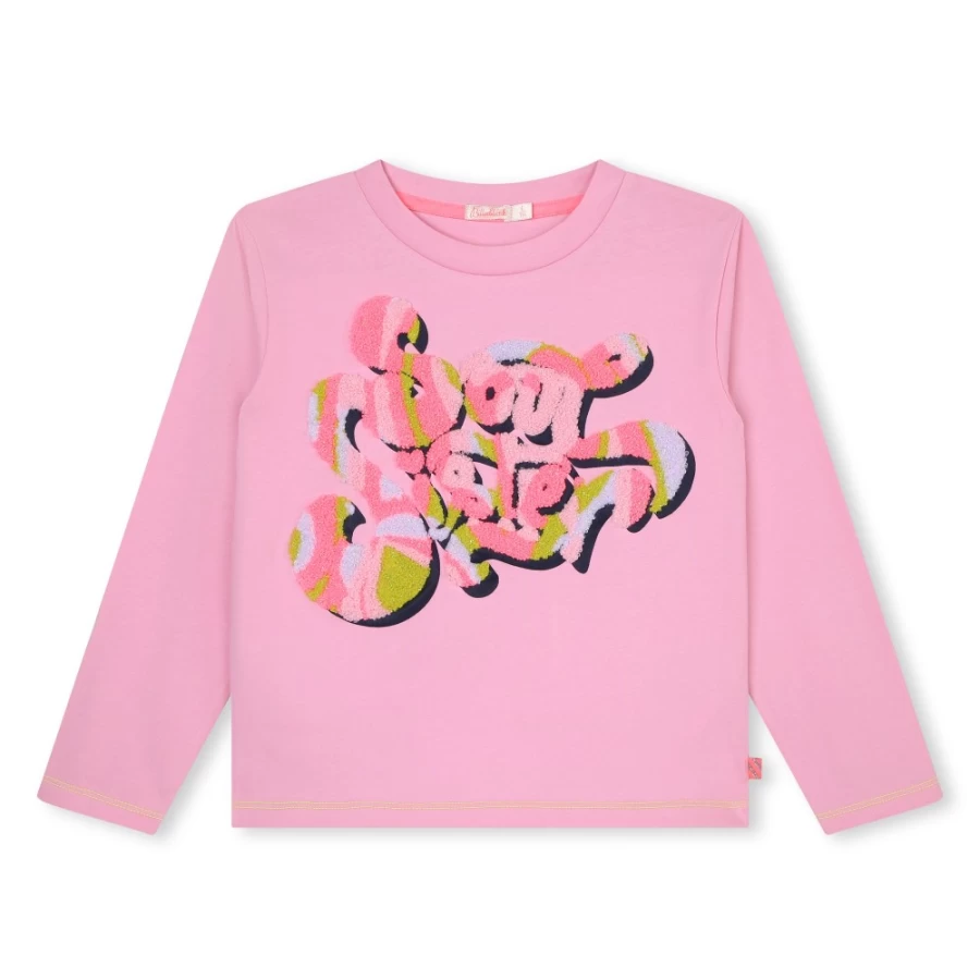 BILLIEBLUSH Pink Long-Sleeved T-Shirt for Girls - Soft & Stylish Cotton Top