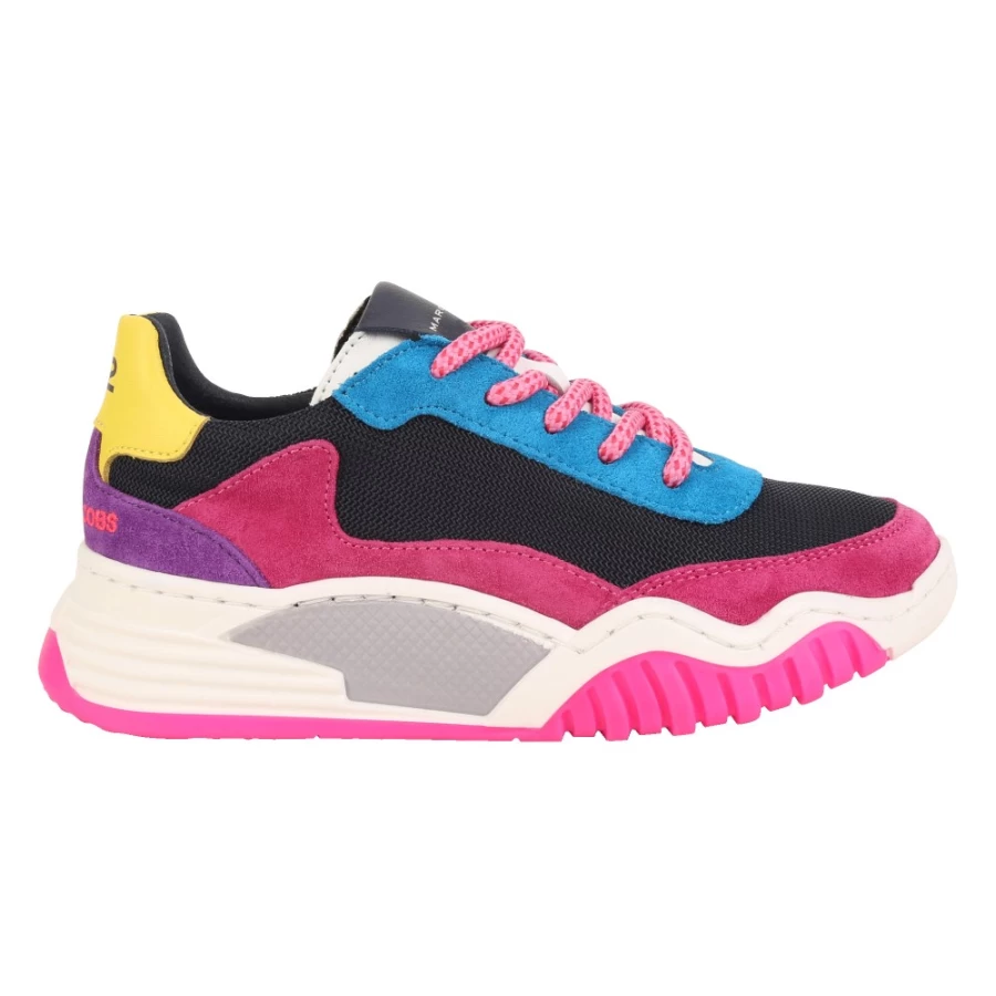 MARC JACOBS Fuschia Lace-Up Leather Trainers for Girls
