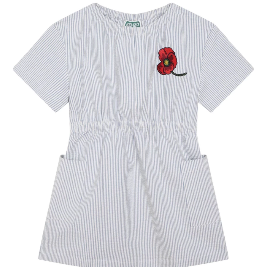 KENZO KIDS Girl's Light Grey Short Sleeve Dress