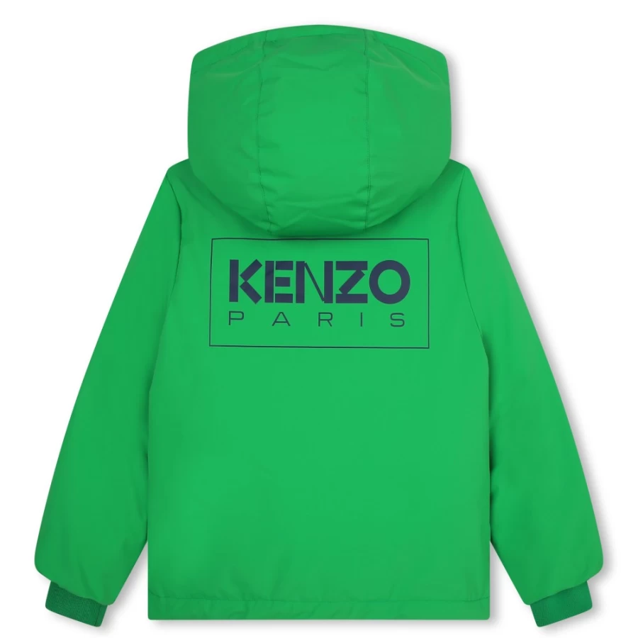 KENZO KIDS Girls' Lime Water-Repellent Hooded Puffer Jacket
