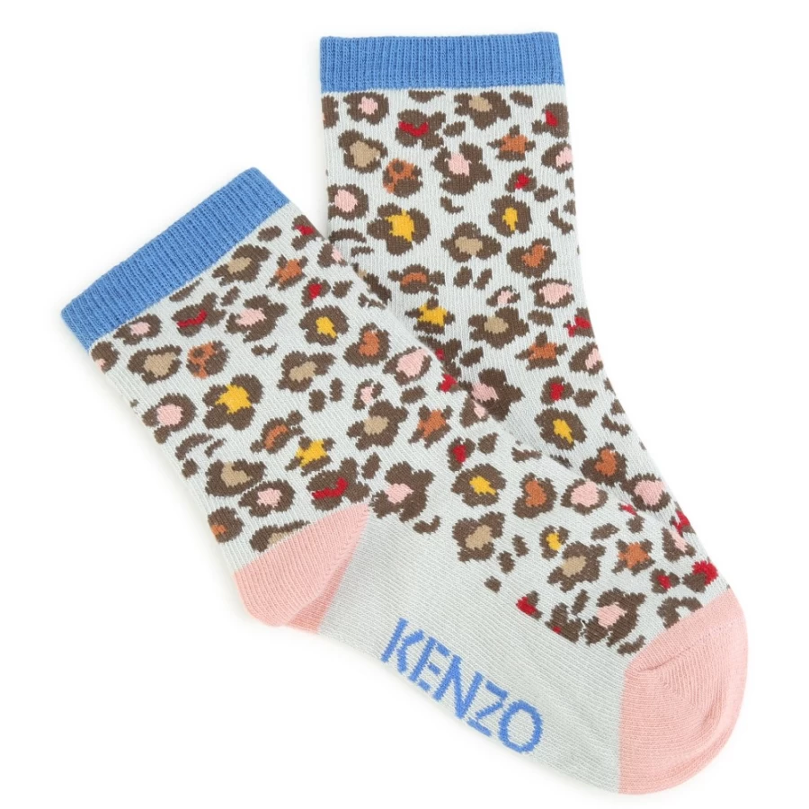 KENZO KIDS Girls' Stone Color Knitted Socks for Comfort and Style