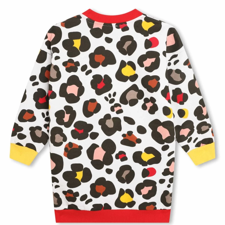 KENZO KIDS Girls' Stone Color Printed Fleece Dress - Warm & Stylish