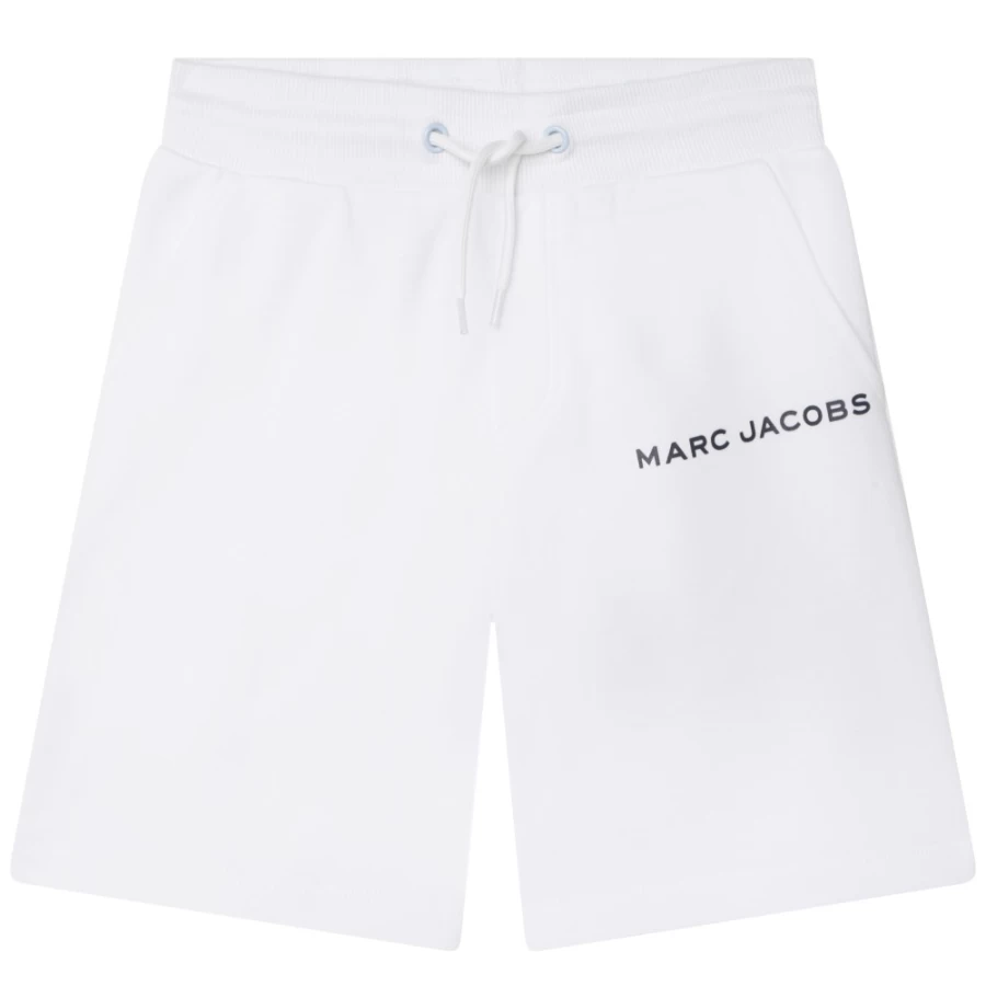 MARC JACOBS Girls' White Fleece Bermuda Jogging Shorts for Comfort & Style