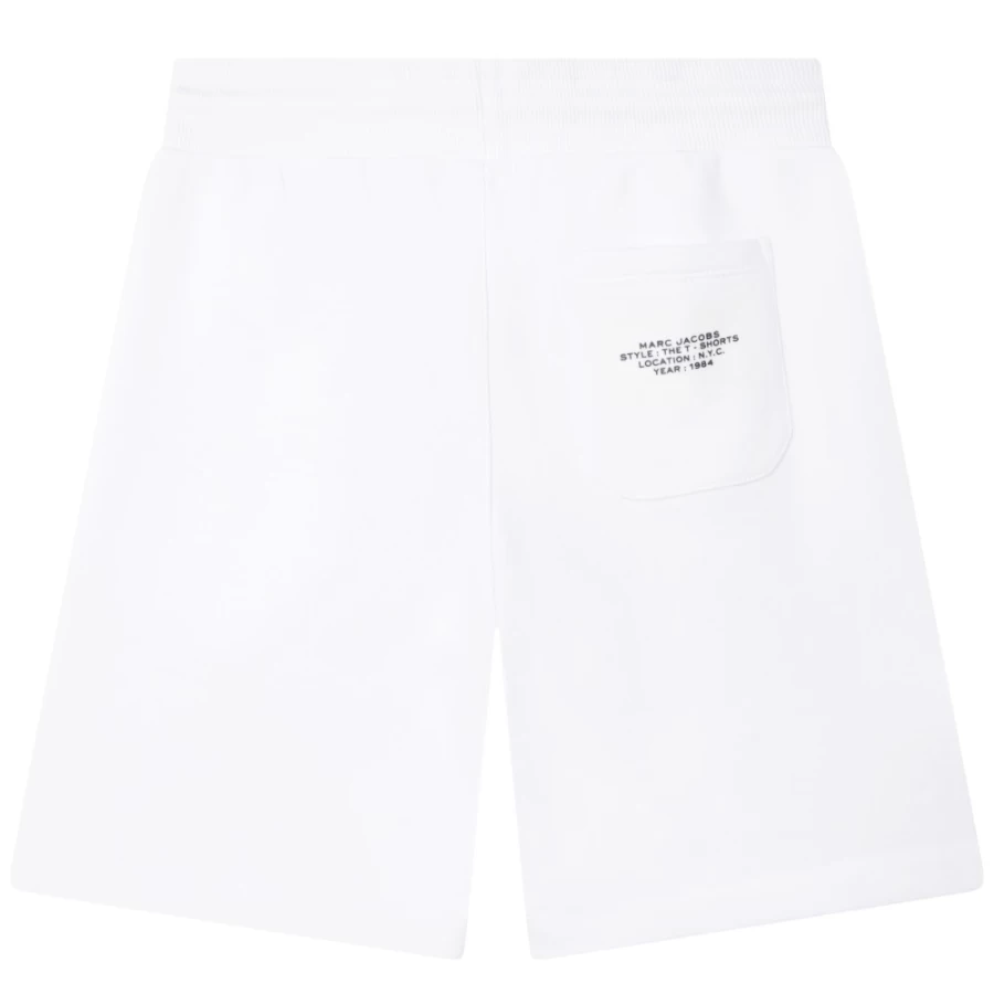MARC JACOBS Girls' White Fleece Bermuda Jogging Shorts for Comfort & Style