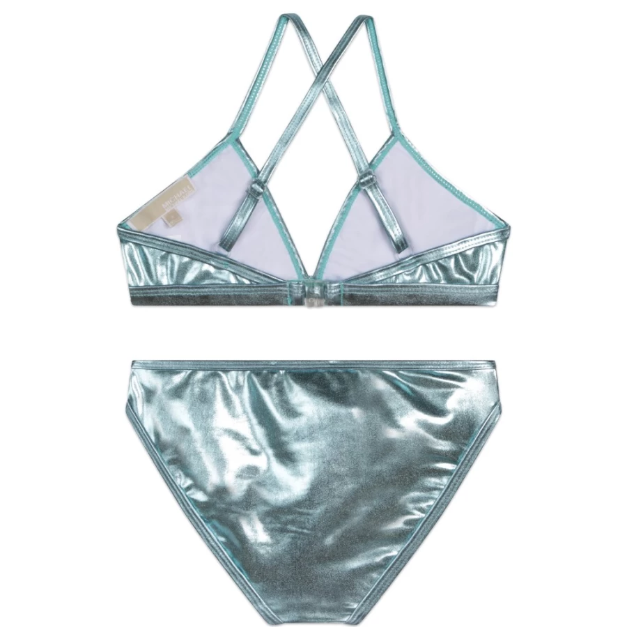 MICHAEL KORS Girls Blade Aqua Frilled One-Piece Bathing Suit for Kids