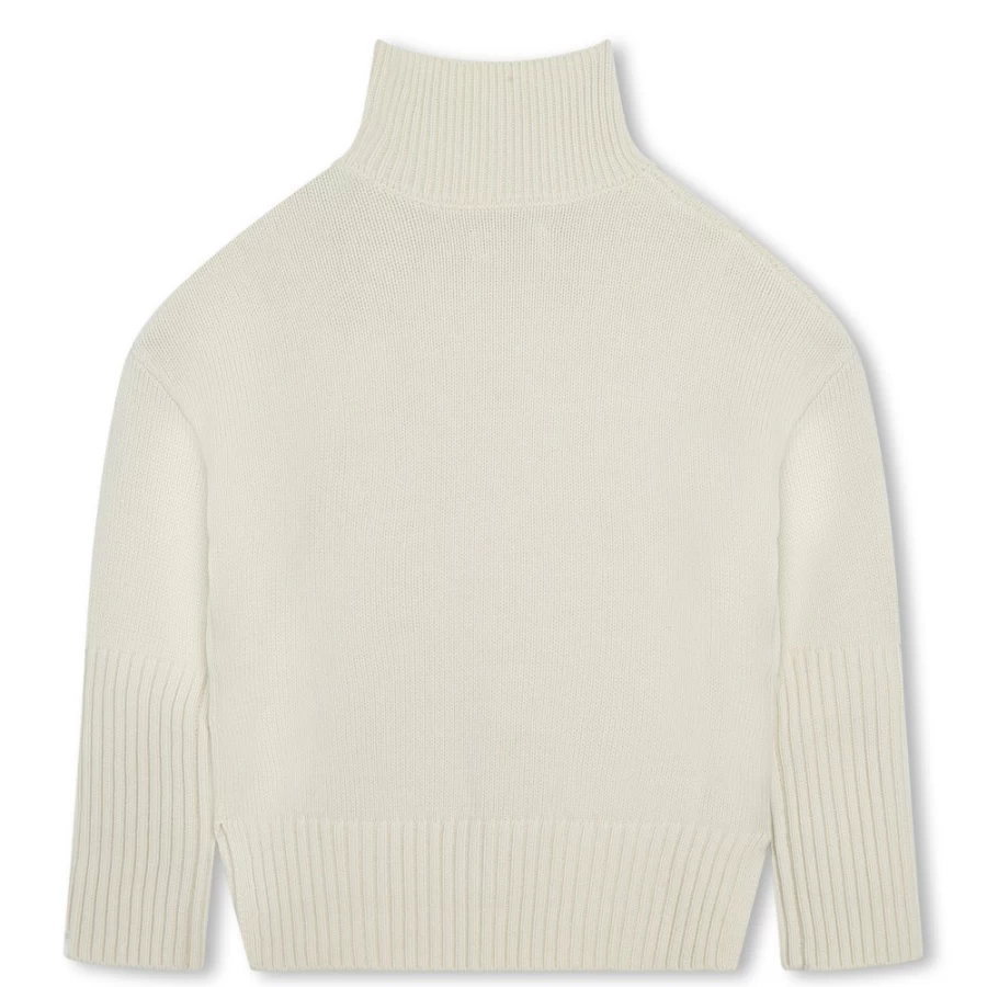 ZADIG & VOLTAIRE Girls Ivory Turtleneck Button Jumper Sweater