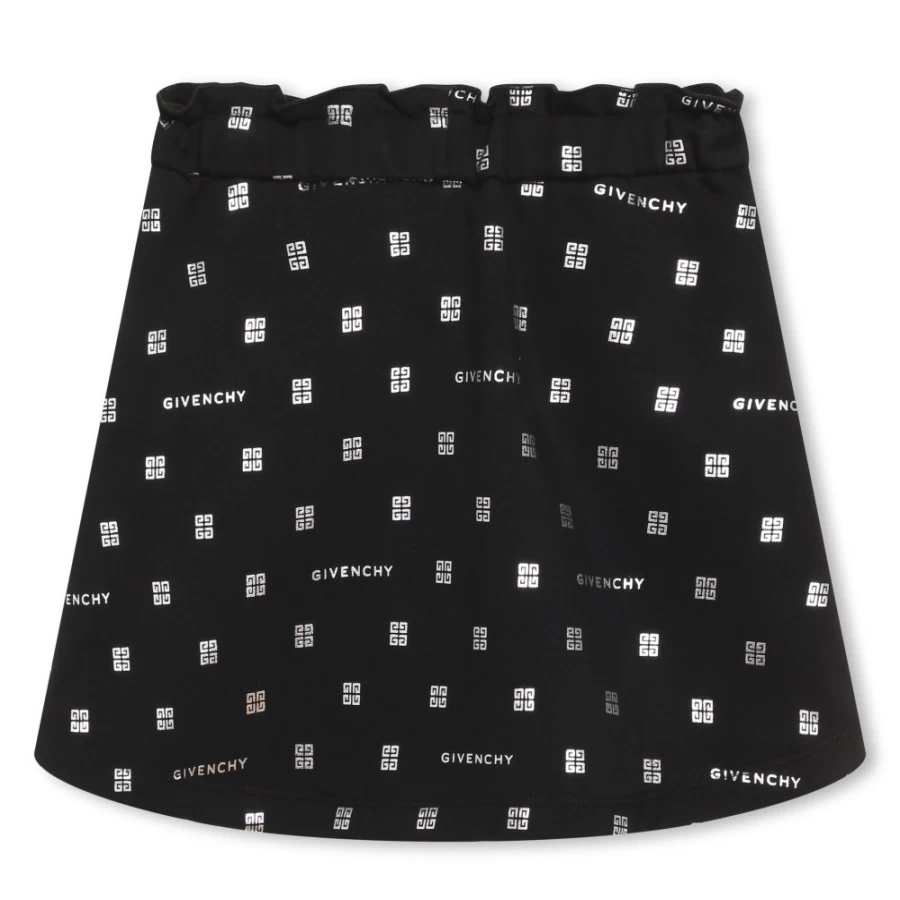 GIVENCHY Black Printed Fleece Skirt for Girls - Soft & Stylish Winter Wear